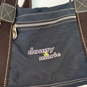 Vintage Donny & Marie Osmond Dark Blue Duffel Travel Bag